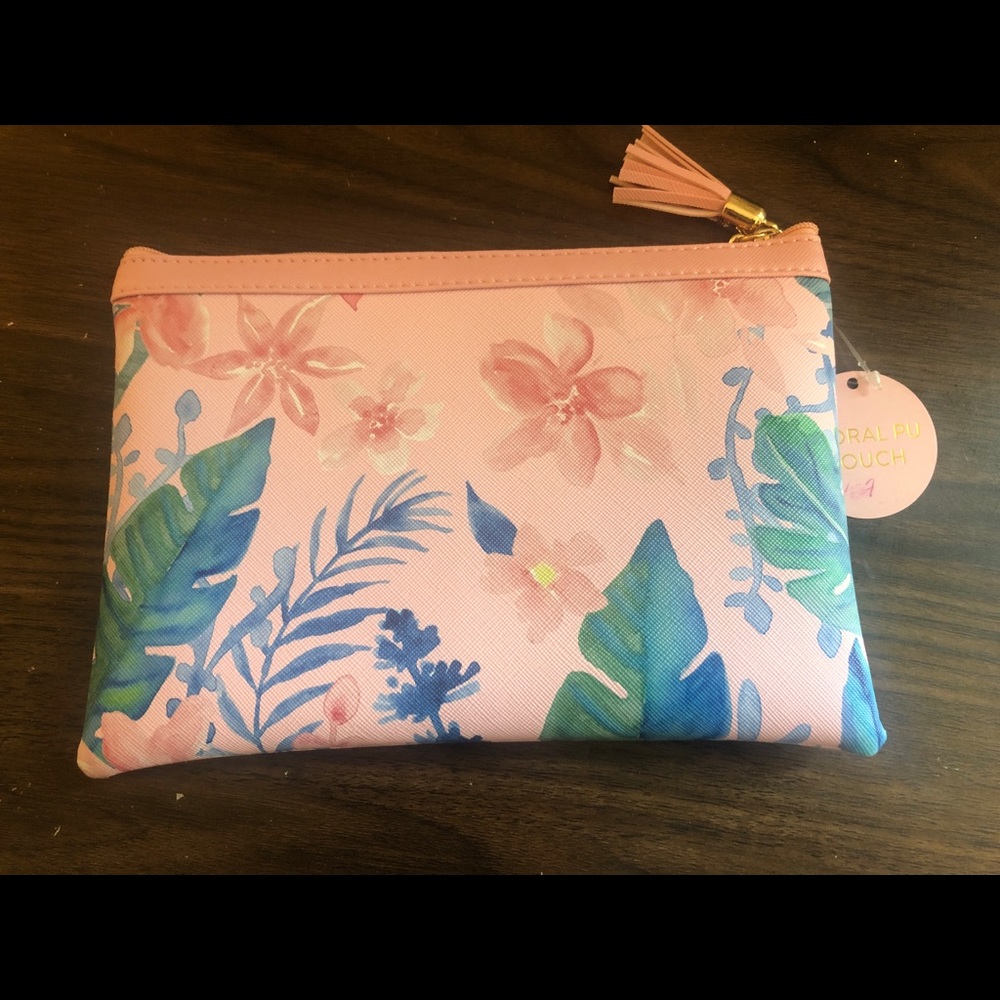 Floral makeup pouch